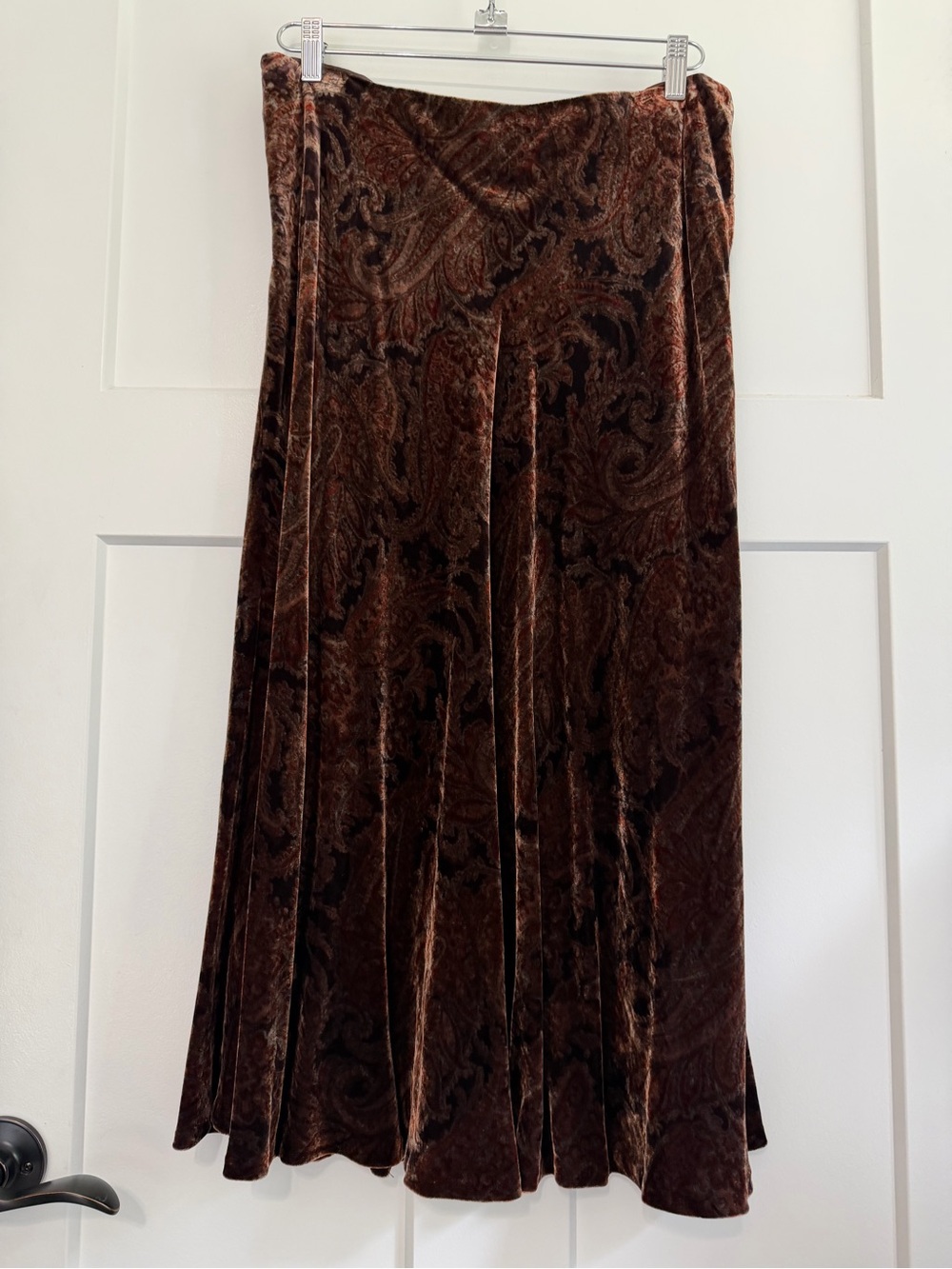 Talbots Collection Silk Blend Burnout Velvet Paisley A-Line Midi Skirt 14 - Picture 9 of 9